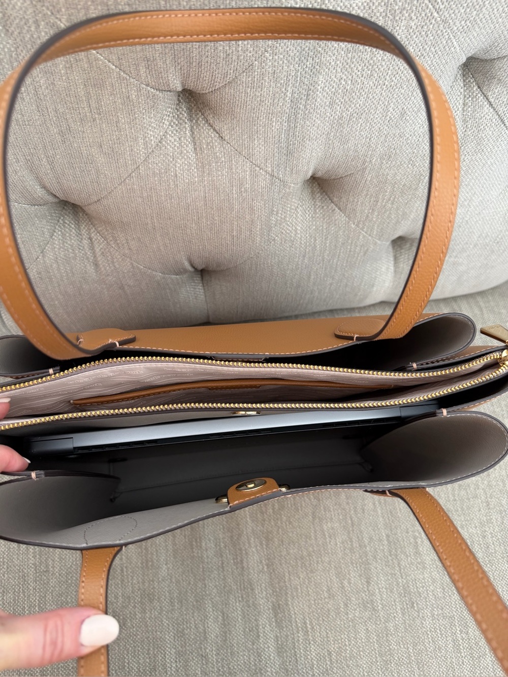 kate spade Tan Pebbled Leather Tote - Picture 16 of 16